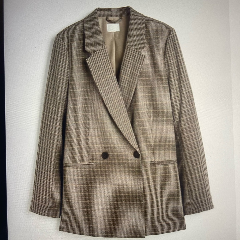 H&M Tan Checkered Blazer